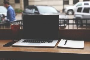 Working at the coffee shop